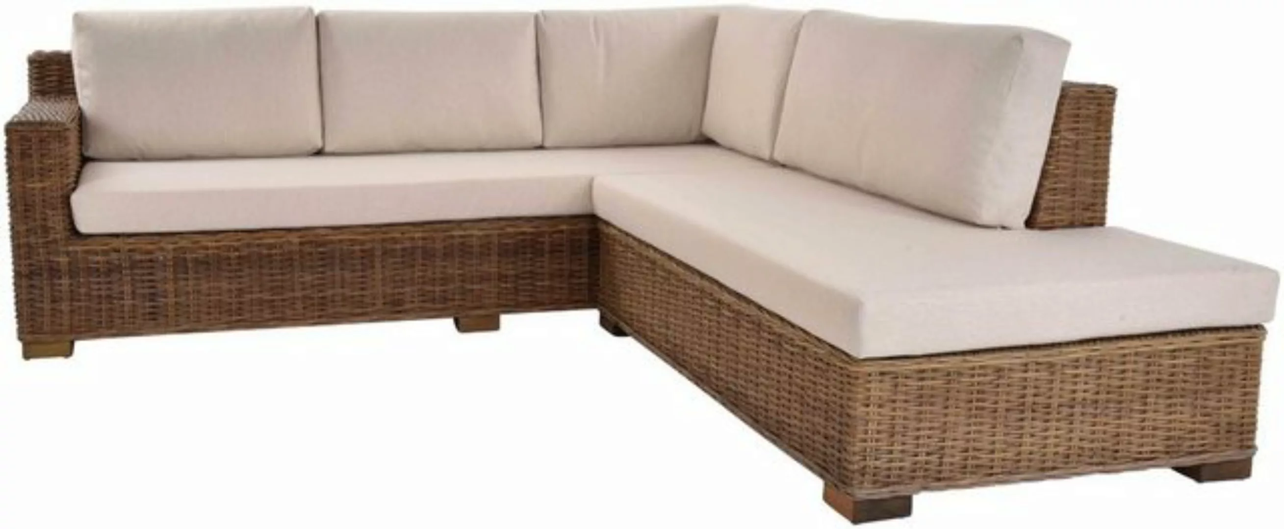 Krines Home Ecksofa Rattan Ecksofa Wohnzimmer L-Form Ecklounge Eckgarnitur günstig online kaufen