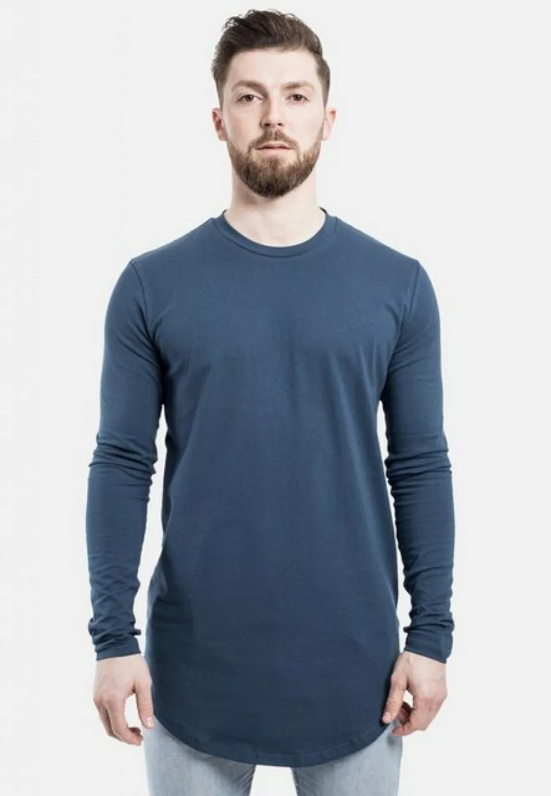 Blackskies T-Shirt Round Langarm Longshirt T-Shirt Petrol X-Large günstig online kaufen