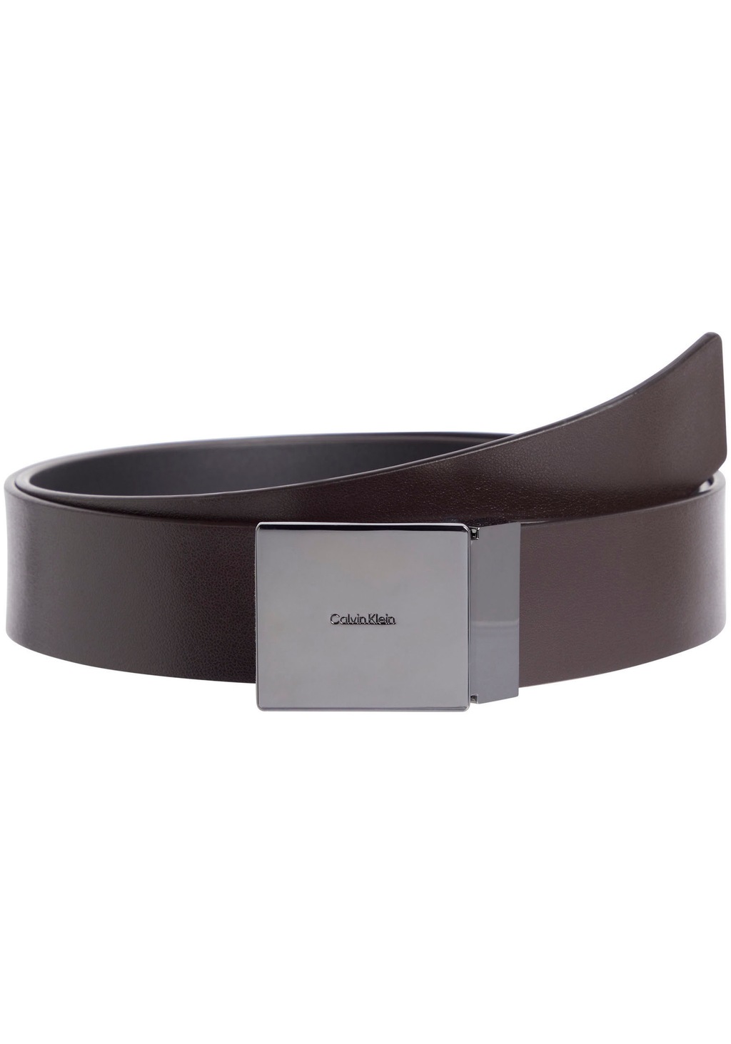 Calvin Klein Ledergürtel "ADJ CASUAL PLAQUE 35MM", Logoprägung, Klickschnal günstig online kaufen