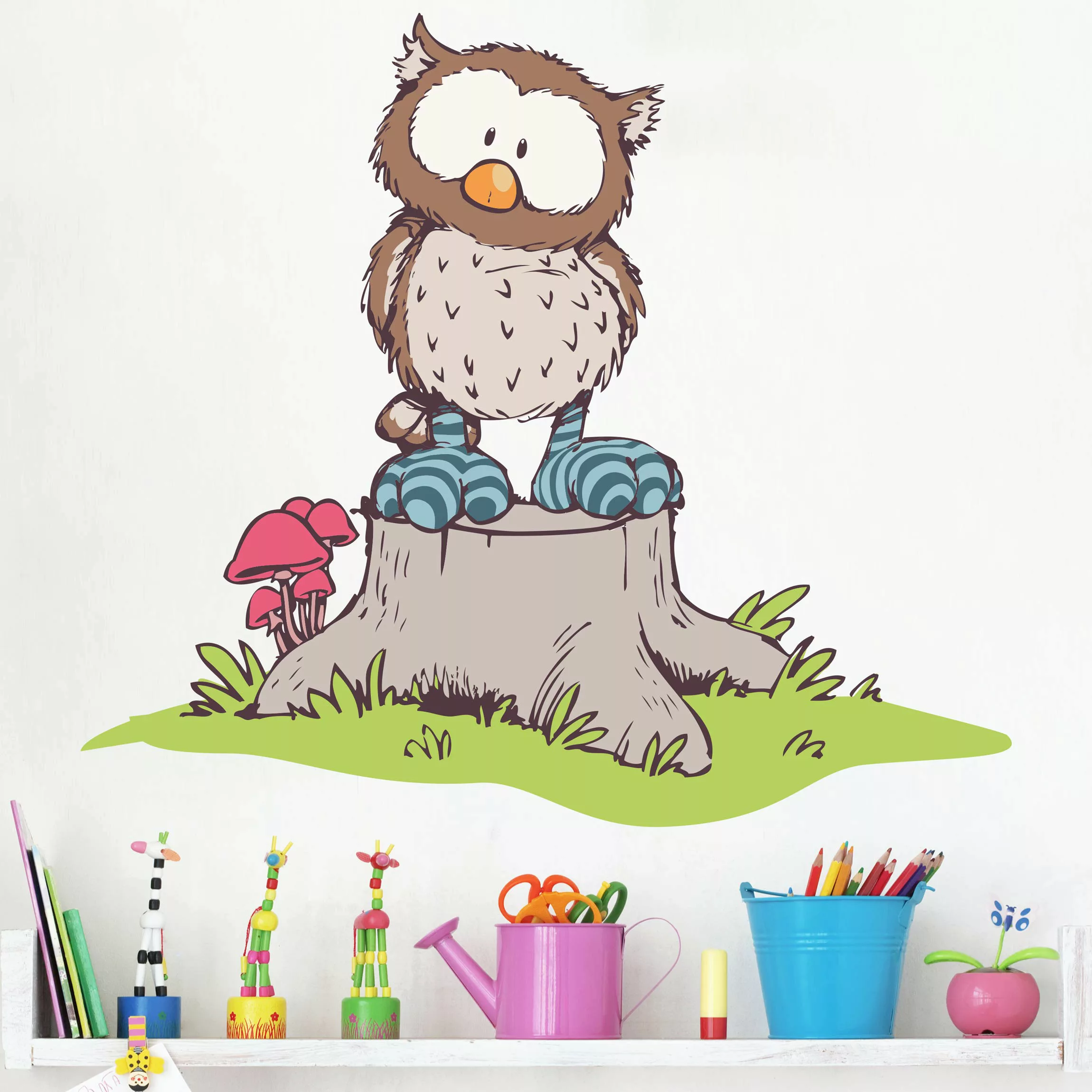 Wandtattoo Kinderzimmer NICI - Oscar Owl auf Baumstamm günstig online kaufen