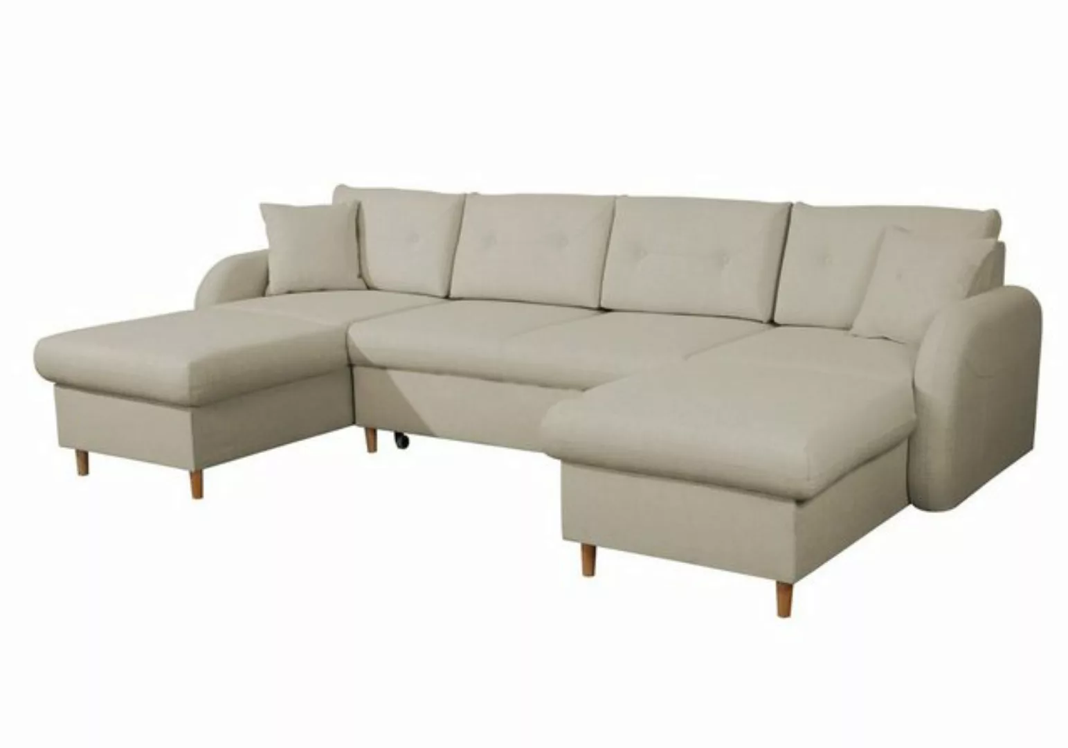 JVmoebel Ecksofa Wohnlandschaft Ecksofa Stoff U-Form Bettfunktion Couch Des günstig online kaufen