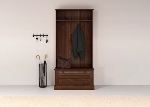 Home affaire Kompaktgarderobe "Liotta", Mit einer Klappe und 4 Kleiderhacke günstig online kaufen