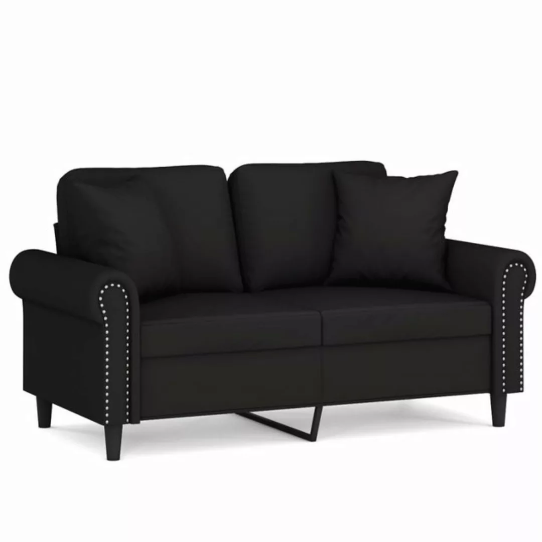 vidaXL Sofa 2-Sitzer-Sofa mit Zierkissen Schwarz 120 cm Samt günstig online kaufen