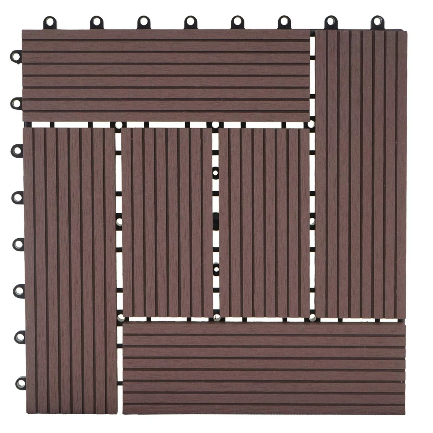 MCW WPC Bodenfliese Sarthe Holzoptik Balkon/Terrasse 11x Je 30x30cm - 1qm C günstig online kaufen