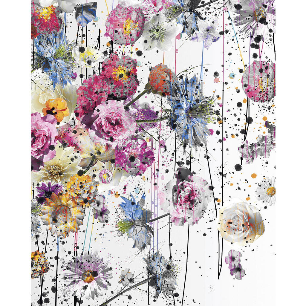 Sanders & Sanders Fototapete Blumen Malen Multicolor 200 x 250 cm 611881 günstig online kaufen