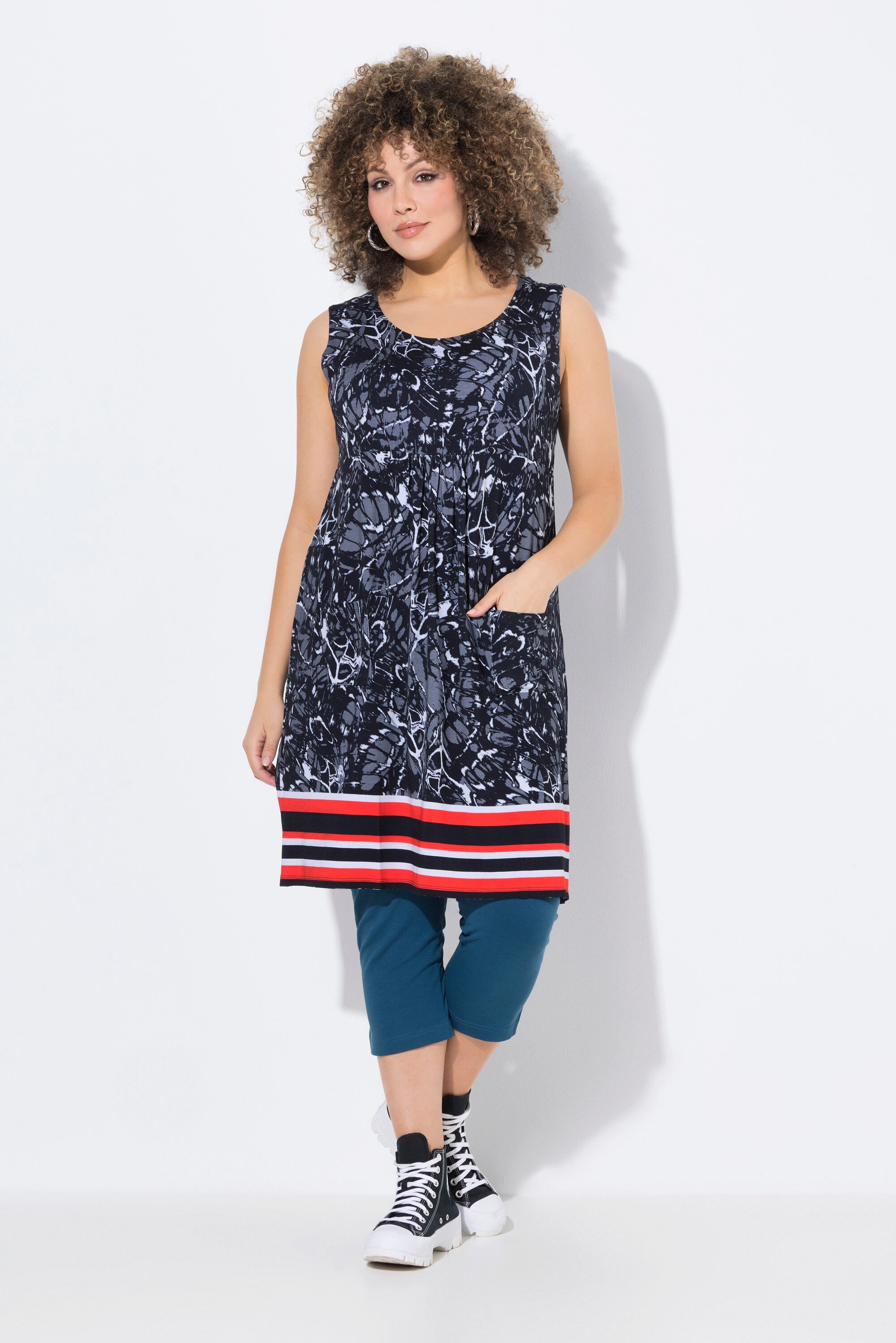 Ulla Popken Minikleid Jerseykleid bedruckt A-Linie günstig online kaufen