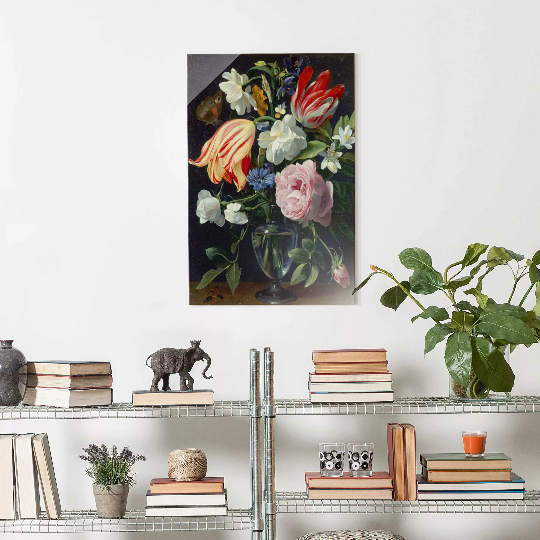 Glasbild - Hochformat Daniel Seghers - Vase mit Blumen günstig online kaufen