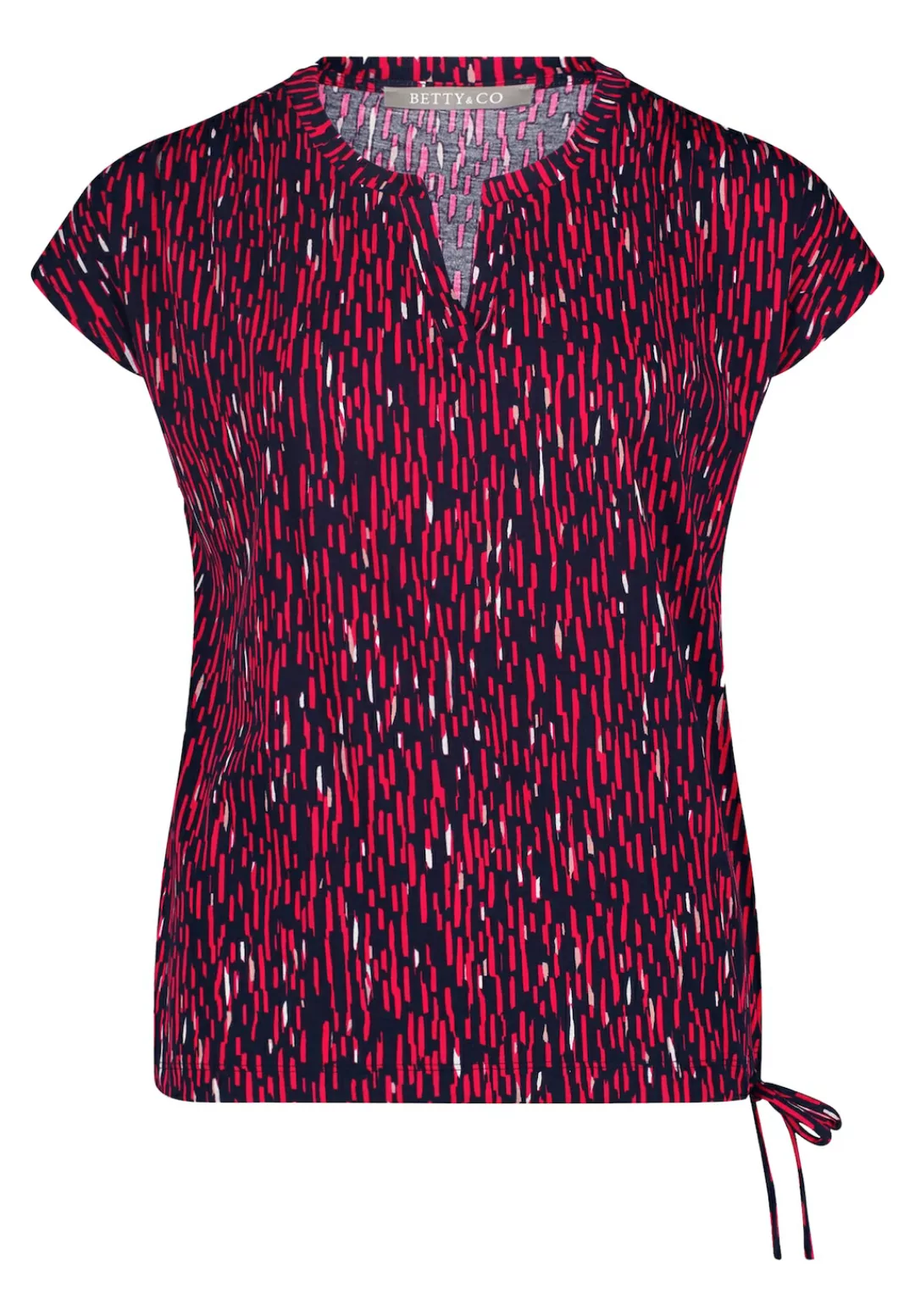 Betty&Co Kurzarmshirt "Betty & Co Casual-Shirt mit Tunnelzug", Druck günstig online kaufen