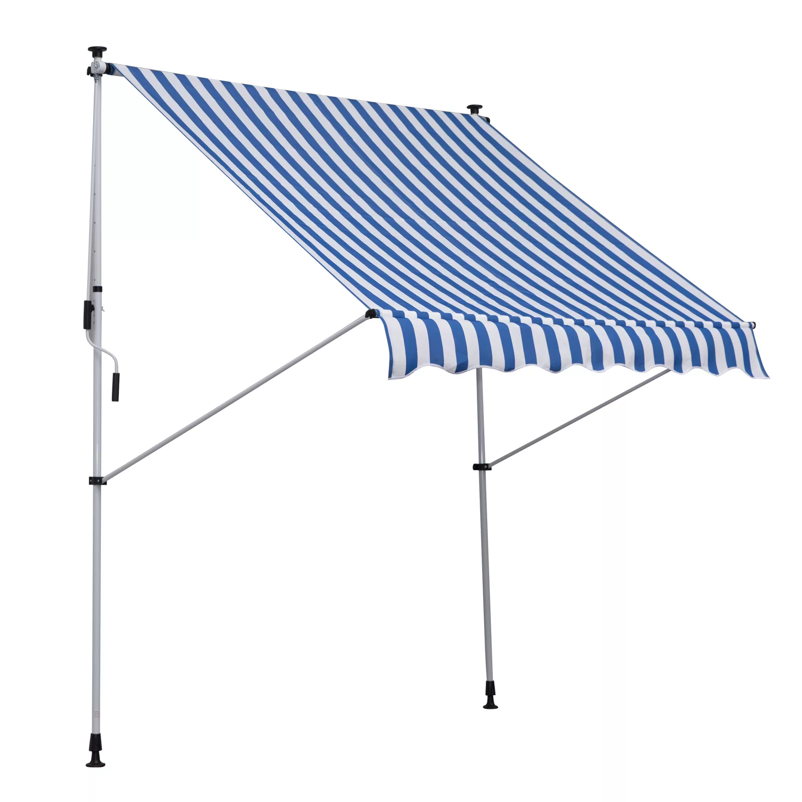 Outsunny Gelenkarmmarkise Klemmmarkise höhenverstellbar 200x150cm Blau/Weiß günstig online kaufen