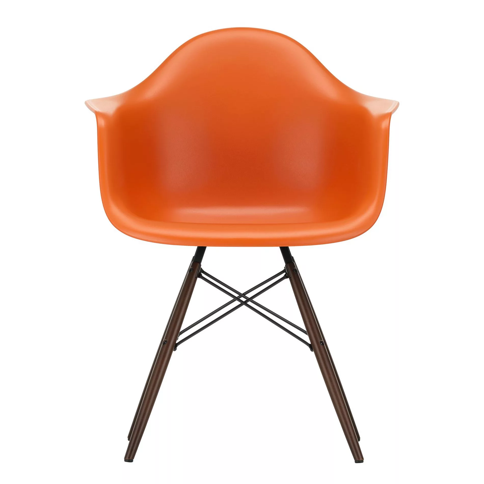 Vitra - Eames Plastic Armchair DAW Gestell Ahorn dunkel - rostiges orange/S günstig online kaufen