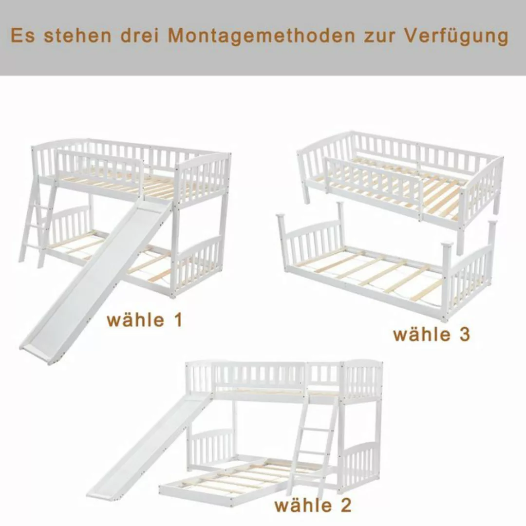 Merax Etagenbett (2-St), mit Rutschbahn, Hochbett, Kinderbbett 90x200cm günstig online kaufen