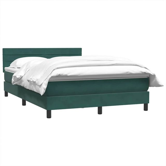 vidaXL Bett Boxspringbett mit Matratze Dunkelgrün 160x210 cm Samt günstig online kaufen