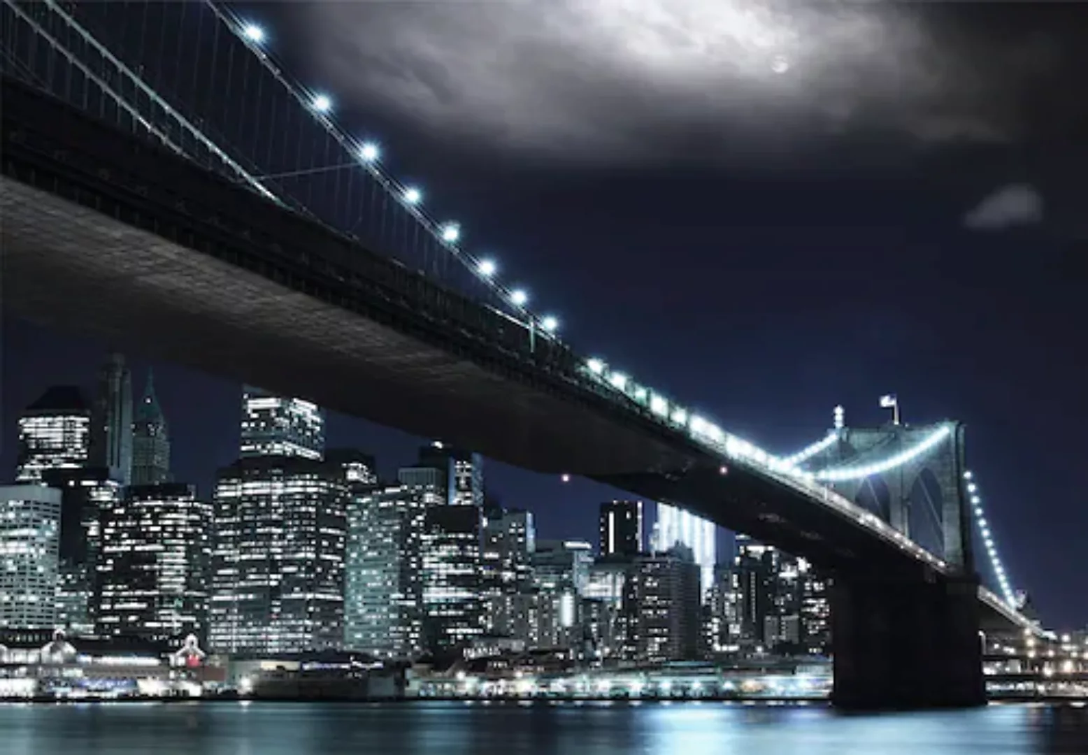 Papermoon Fototapete »Brooklin Bridge by night« günstig online kaufen