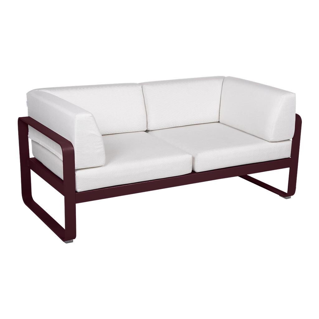 Bellevie 2-Sitzer Club Sofa B9 Schwarzkirsche 81 Grauweiß günstig online kaufen