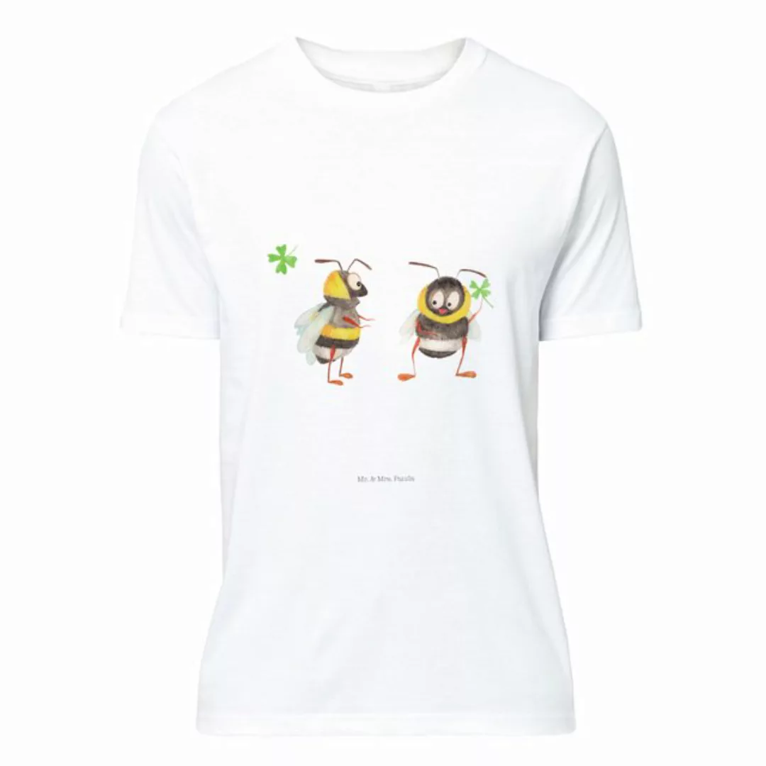 Mr. & Mrs. Panda T-Shirt Hummeln mit Kleeblatt - Weiß - Geschenk, Shirt, Na günstig online kaufen