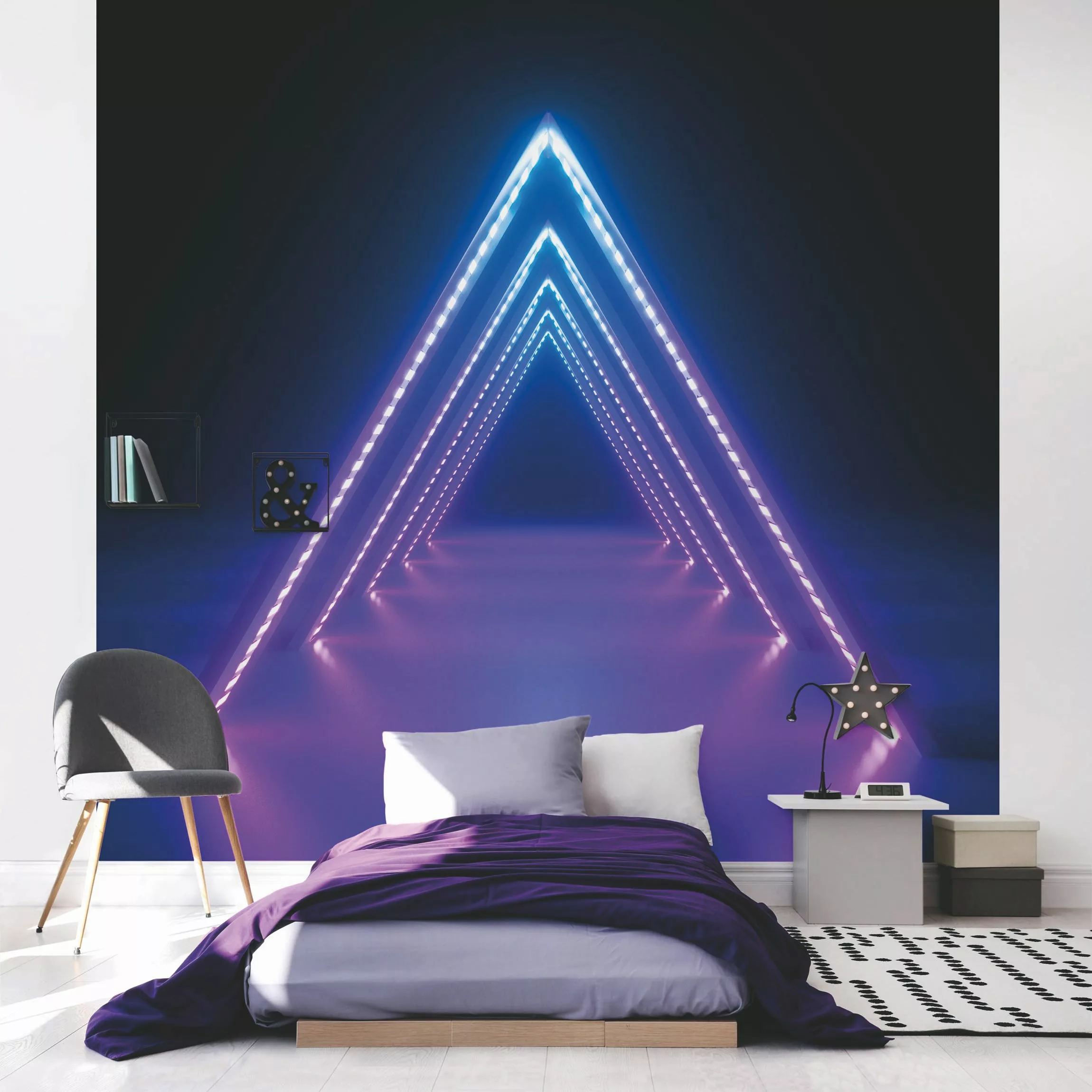 Fototapete Neon Dreieck günstig online kaufen
