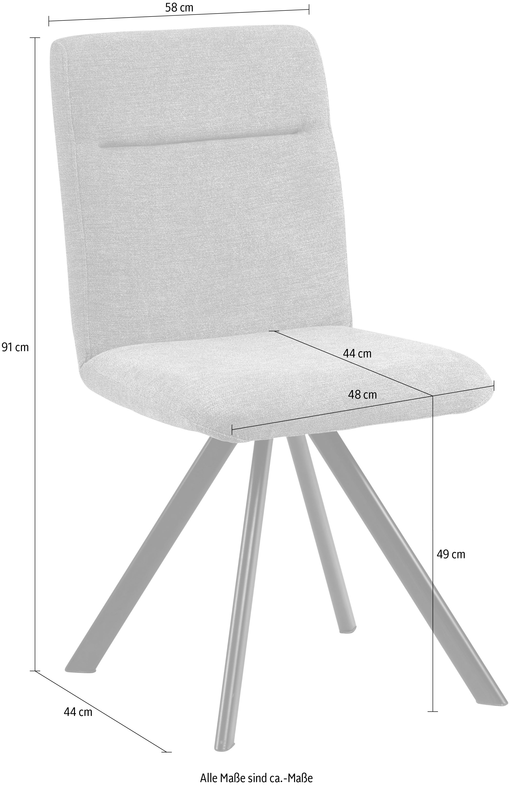 massivline&more 4-Fußstuhl »Martina 200«, Polyester, Gestell aus Metall sch günstig online kaufen