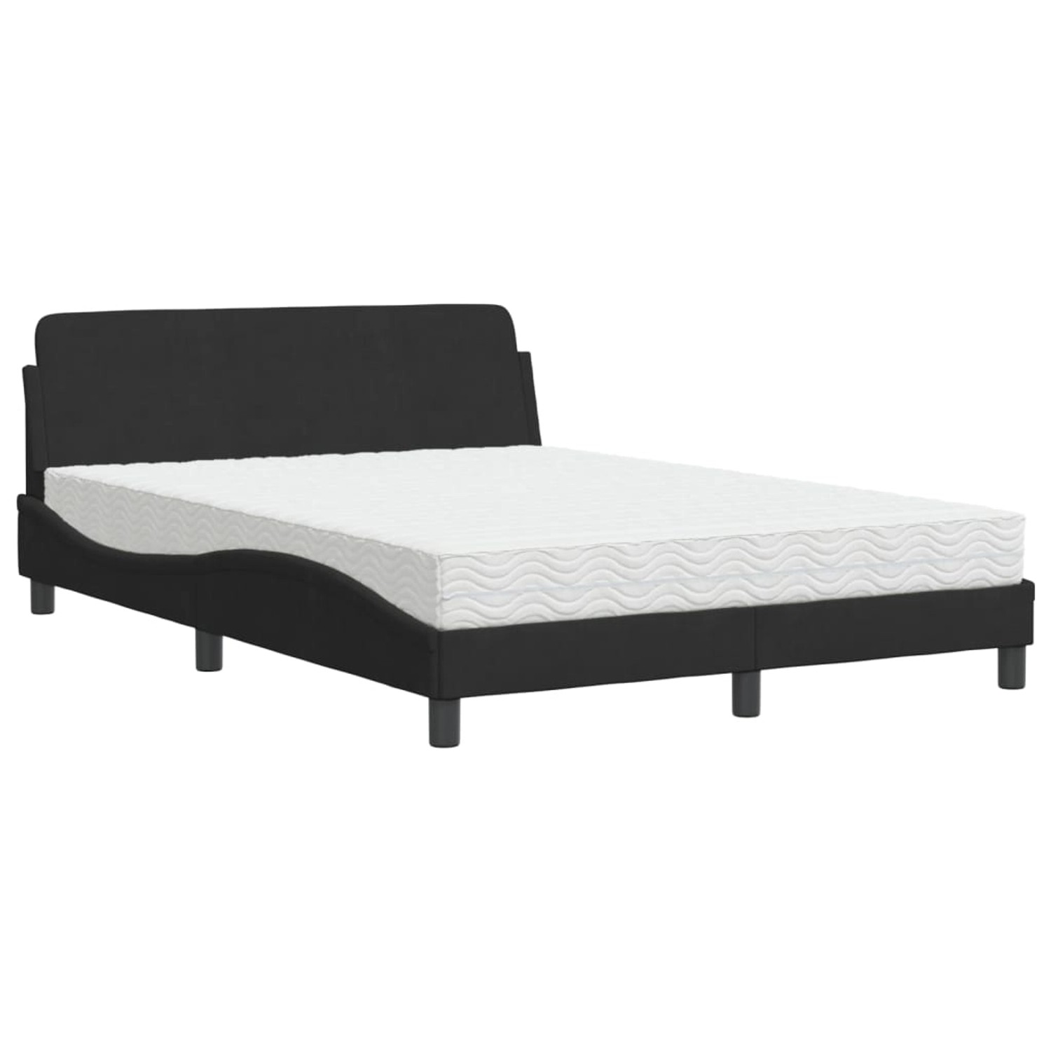 vidaXL Bettgestell Bett mit Matratze Schwarz 120x200 cm Samt Bett Bettgeste günstig online kaufen