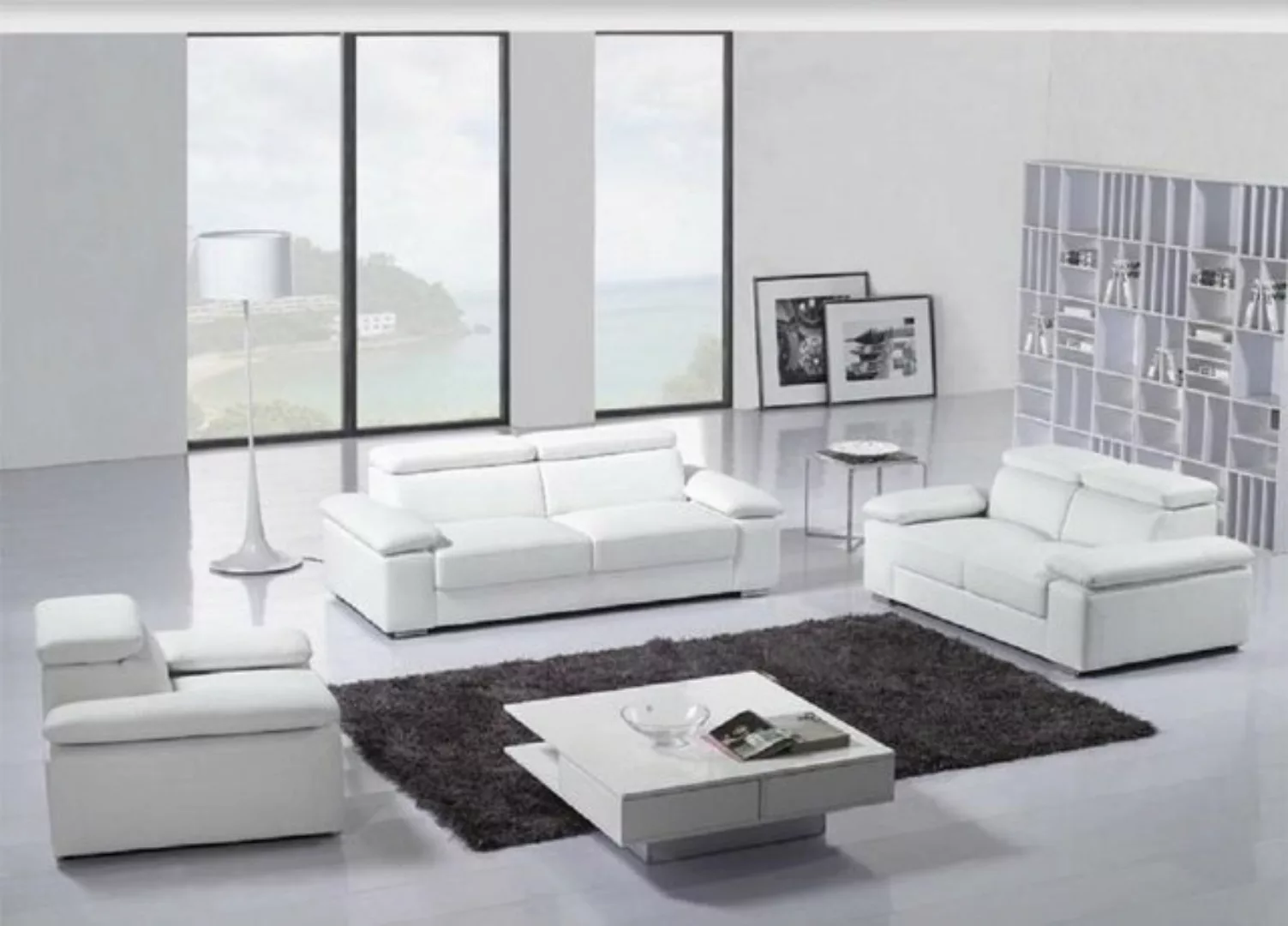 JVmoebel Sofa Ledersofa Sofa 3+2 Sitzer Set Polstersofa Couch Designersofa günstig online kaufen