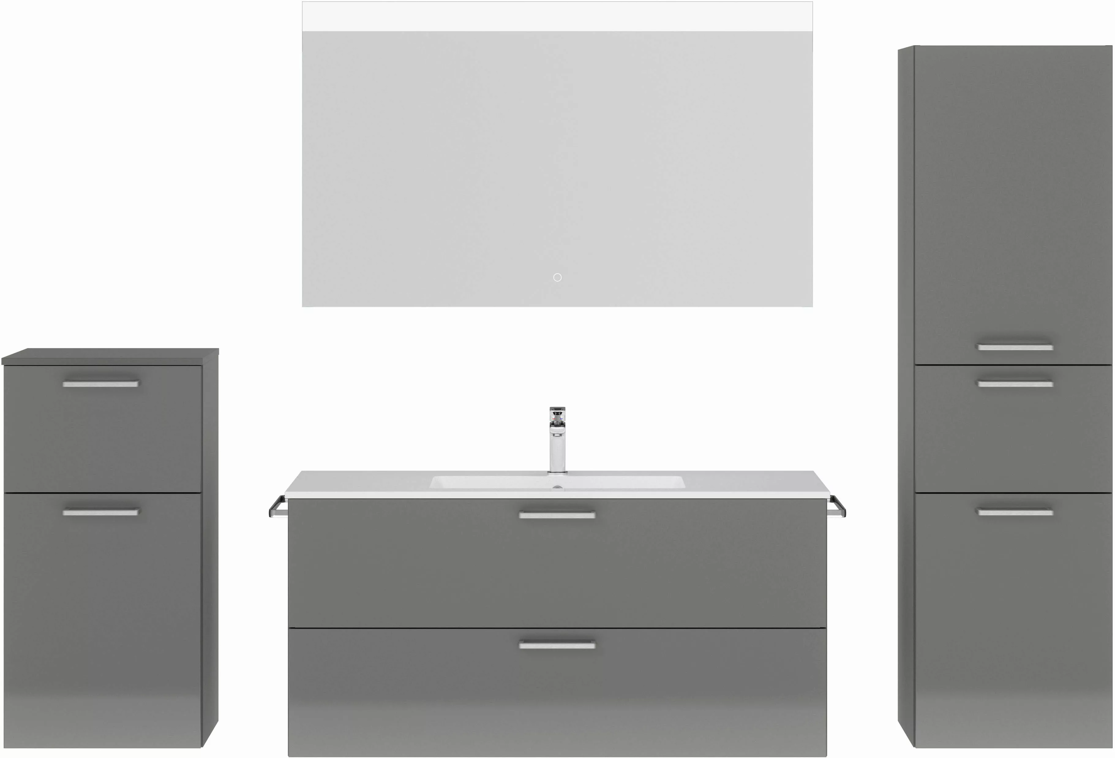 nobilia® Badmöbel-Set Tolvina, (4-St., vormontiert, mit günstig online kaufen