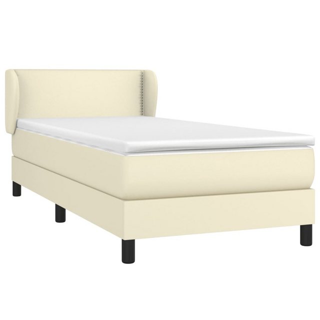 Vidaxl Boxspringbett Mit Matratze Creme 100x200 Cm Kunstleder günstig online kaufen