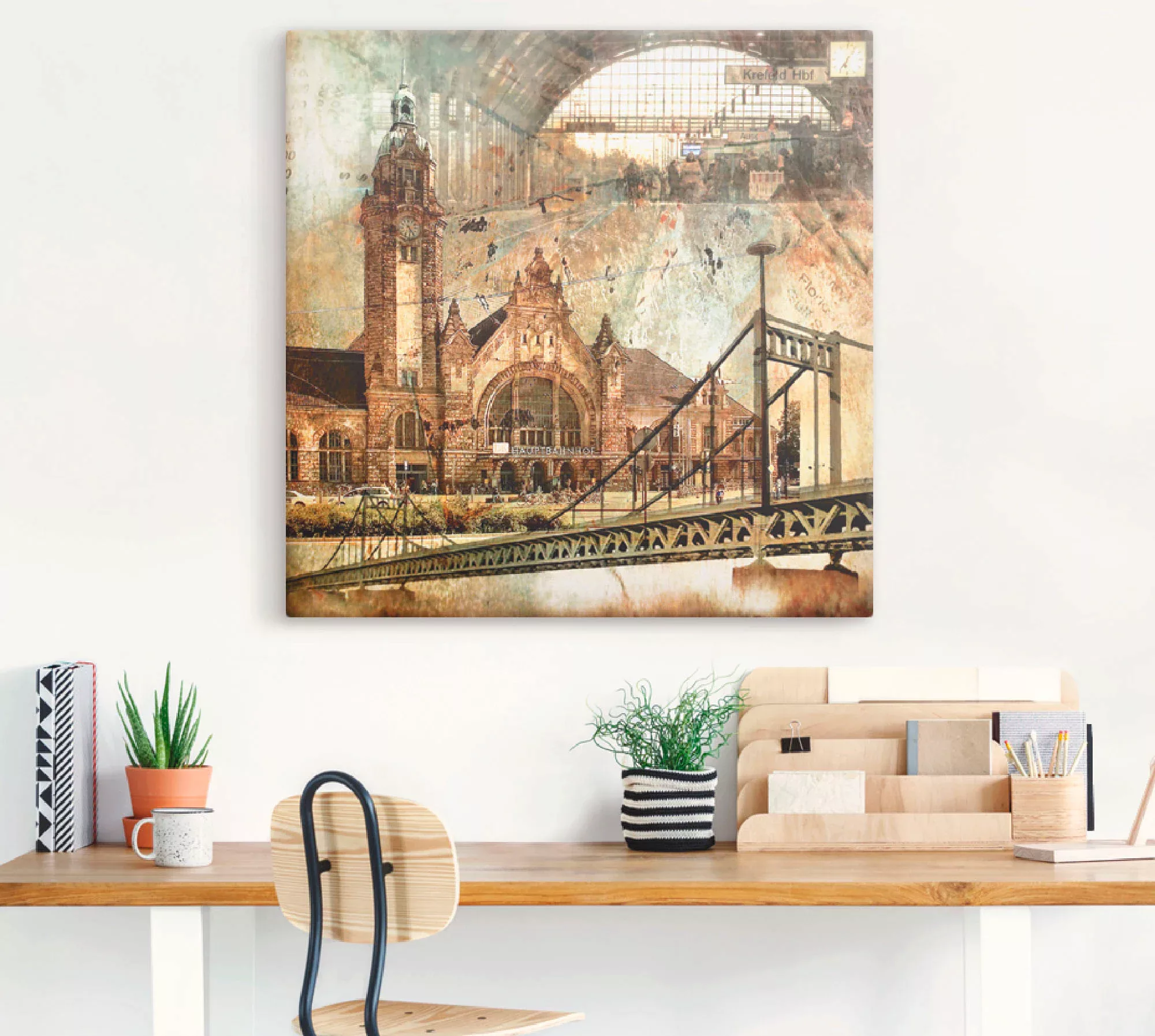 Artland Wandbild "Krefeld Skyline Abstrakte Collage", Gebäude, (1 St.), als günstig online kaufen