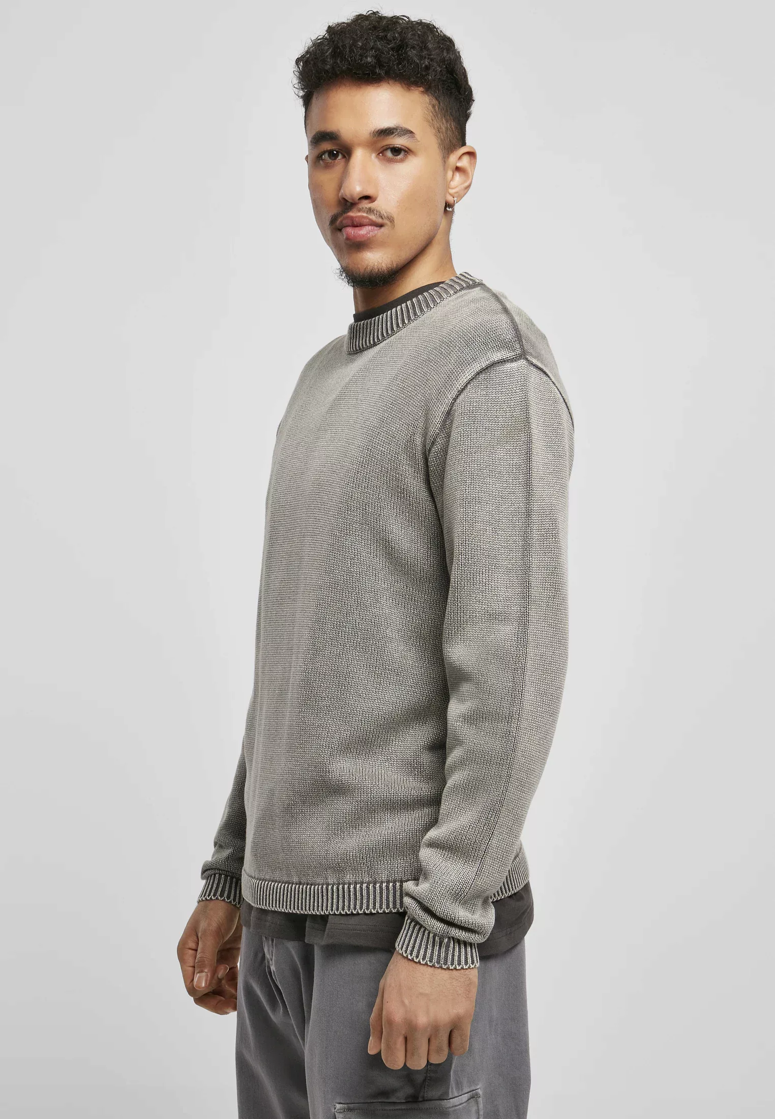 URBAN CLASSICS Rundhalspullover "Urban Classics Herren Washed Sweater" günstig online kaufen