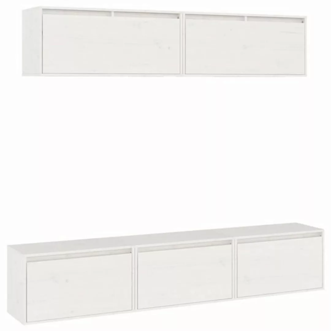 vidaXL TV-Schrank TV-Schränke 5 Stk. Weiß Massivholz Kiefer (5-St) günstig online kaufen