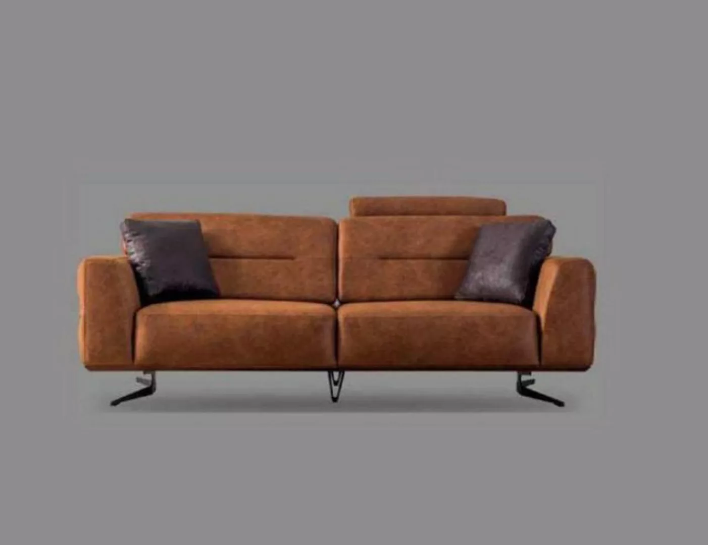 JVmoebel Chesterfield-Sofa Zweisitzer Sofa 3 Sitzer Sofas Braun Kunstleder günstig online kaufen