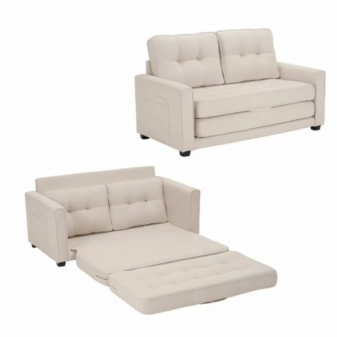 Ulife Schlafsofa Modernes 2-Sitzer-Sofa mit Seitenfächern, Schlaffunktion, günstig online kaufen
