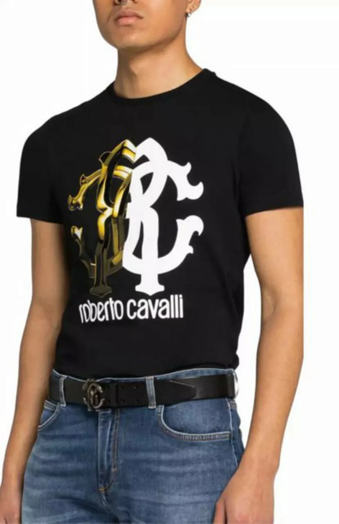 roberto cavalli T-Shirt Firenze RC Logo Slim Fit Shirt Haupt- und luxuriöse günstig online kaufen