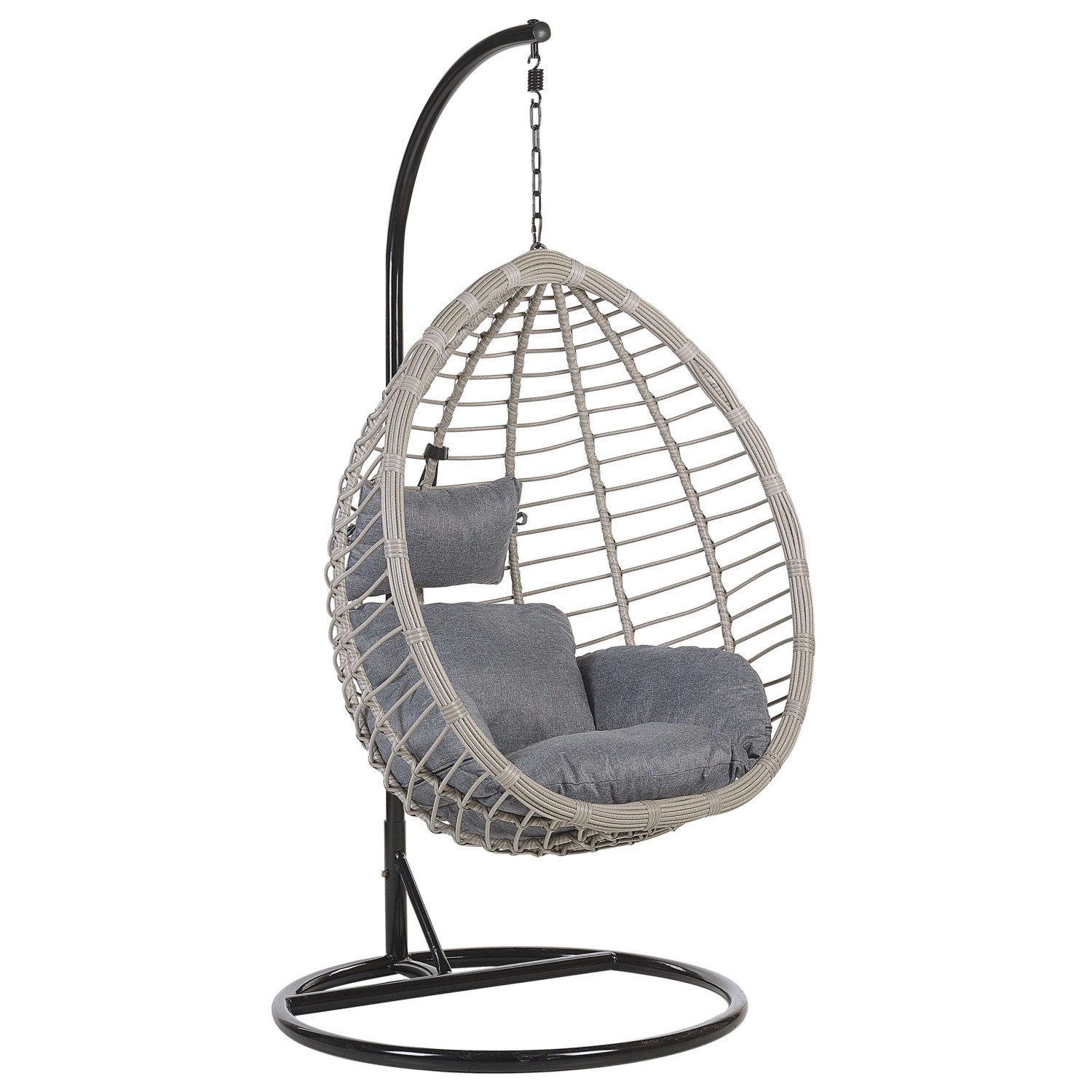 Beliani Hängesessel Grau Schwarz 97x106x199 günstig online kaufen