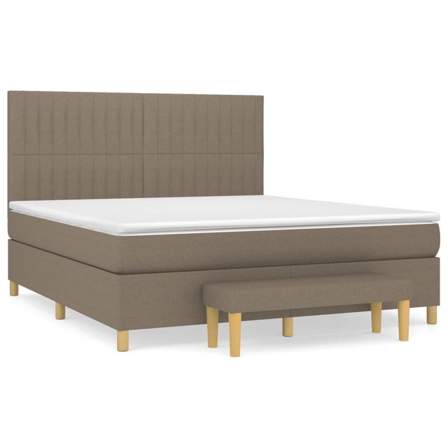 vidaXL Boxspringbett, Boxspringbett mit Matratze Taupe 160x200 cm Stoff günstig online kaufen