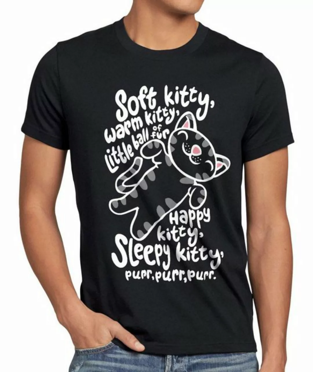 style3 Print-Shirt Herren T-Shirt Soft Kitty sheldon sleepy happy cooper bi günstig online kaufen