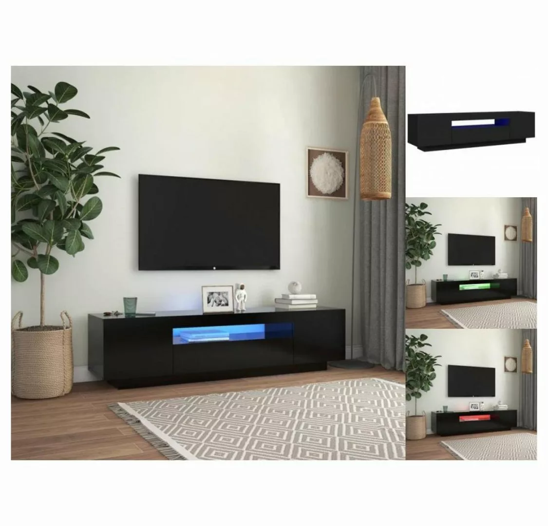 vidaXL TV-Schrank TV-Schrank mit LED-Leuchten Schwarz 160x35x40 cm Lowboard günstig online kaufen