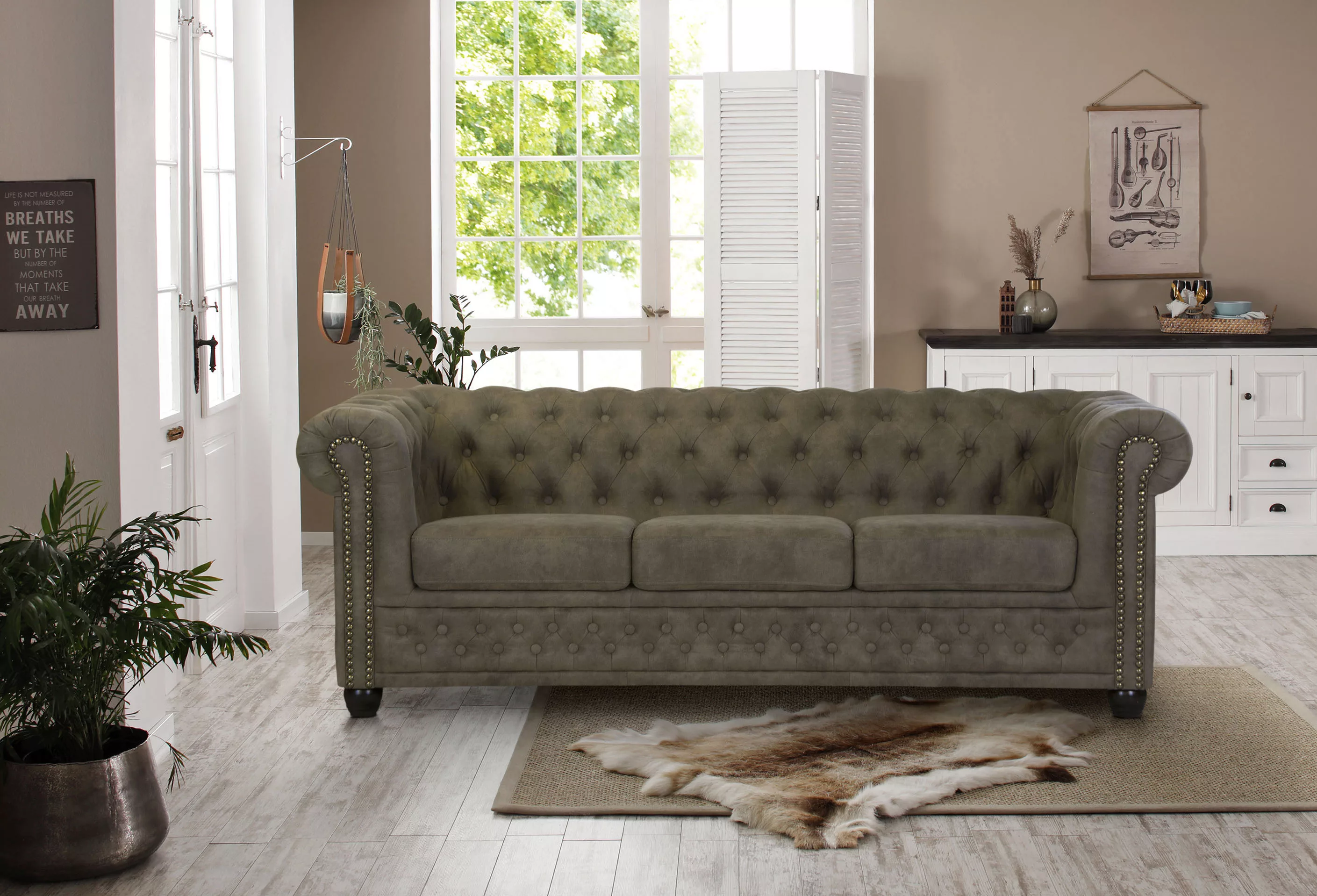 Home affaire Chesterfield-Sofa "Rysum", Chesterfield-Optik, in 2 Bezugsqual günstig online kaufen