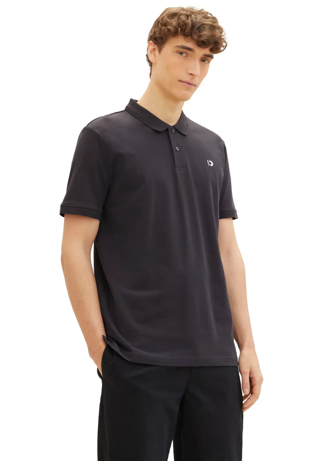 TOM TAILOR Denim Poloshirt mit Logo-Print günstig online kaufen