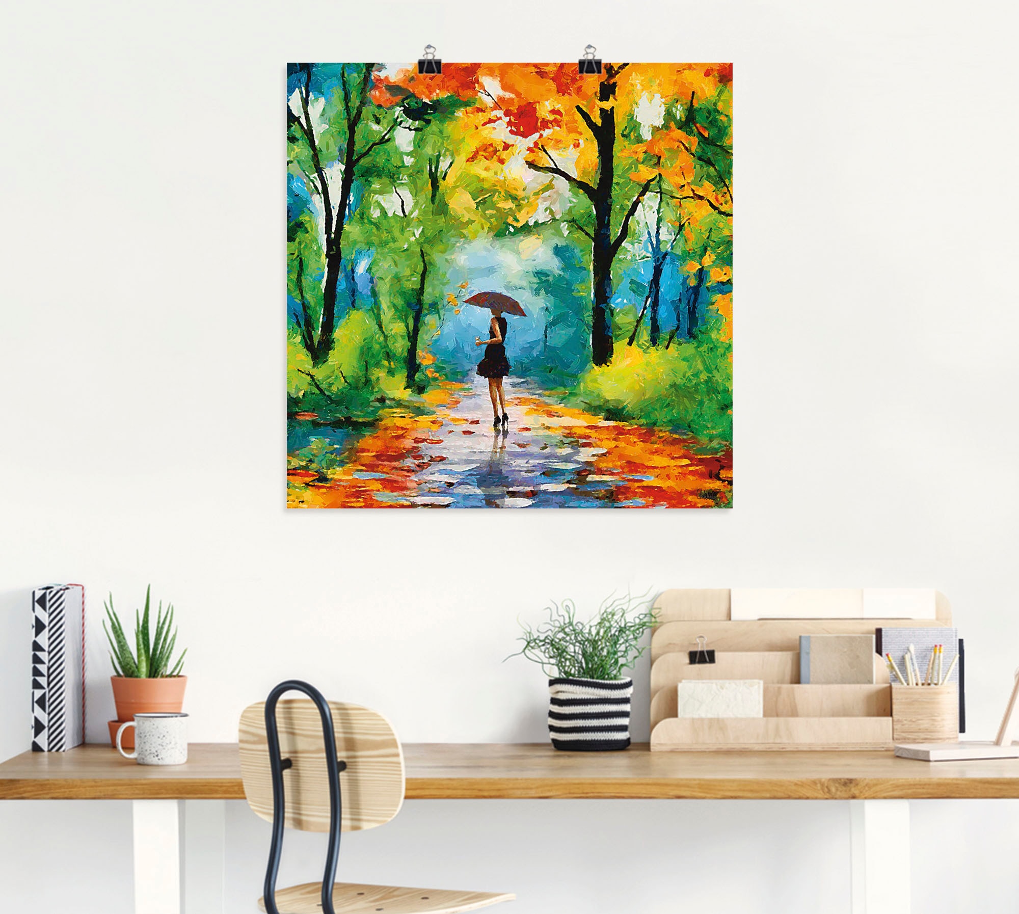 Artland Wandbild »Herbstlicher Spaziergang im Park«, Vier Jahreszeiten Bild günstig online kaufen