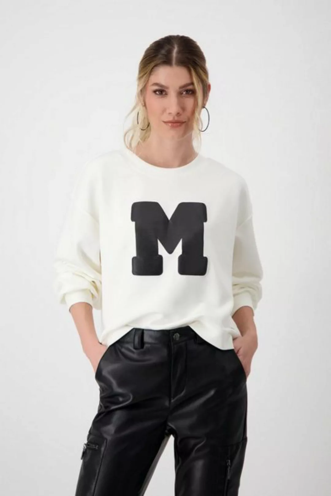 Monari Sweatshirt mit Schriftzug und Glitzersteinchen günstig online kaufen