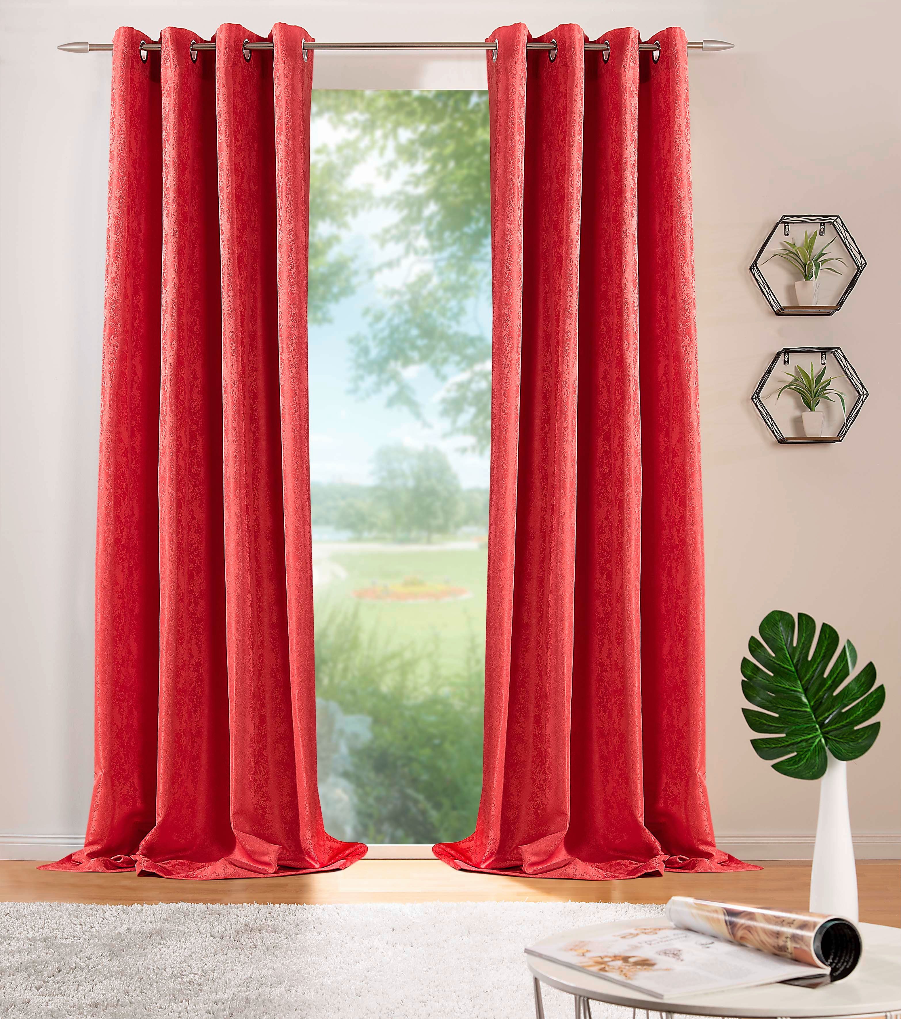 DecoHome24 Gardine Brillant Meliert, Ösen (2 günstig online kaufen