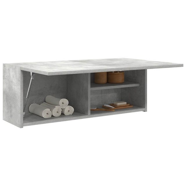 vidaXL Badezimmerspiegelschrank Bad-Wandschrank Betongrau 80x25x30 cm Holzw günstig online kaufen