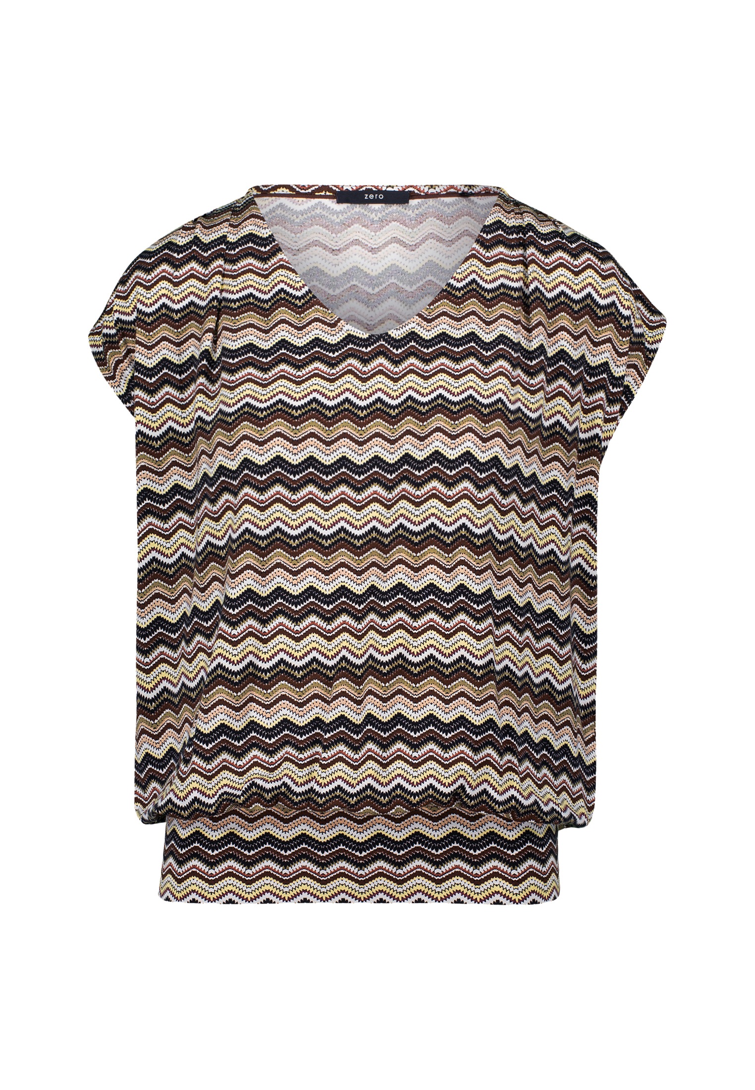 Zero Kurzarmshirt "zero Damen Shirt mit Zickzackmuster", (1 tlg.), Plain/oh günstig online kaufen