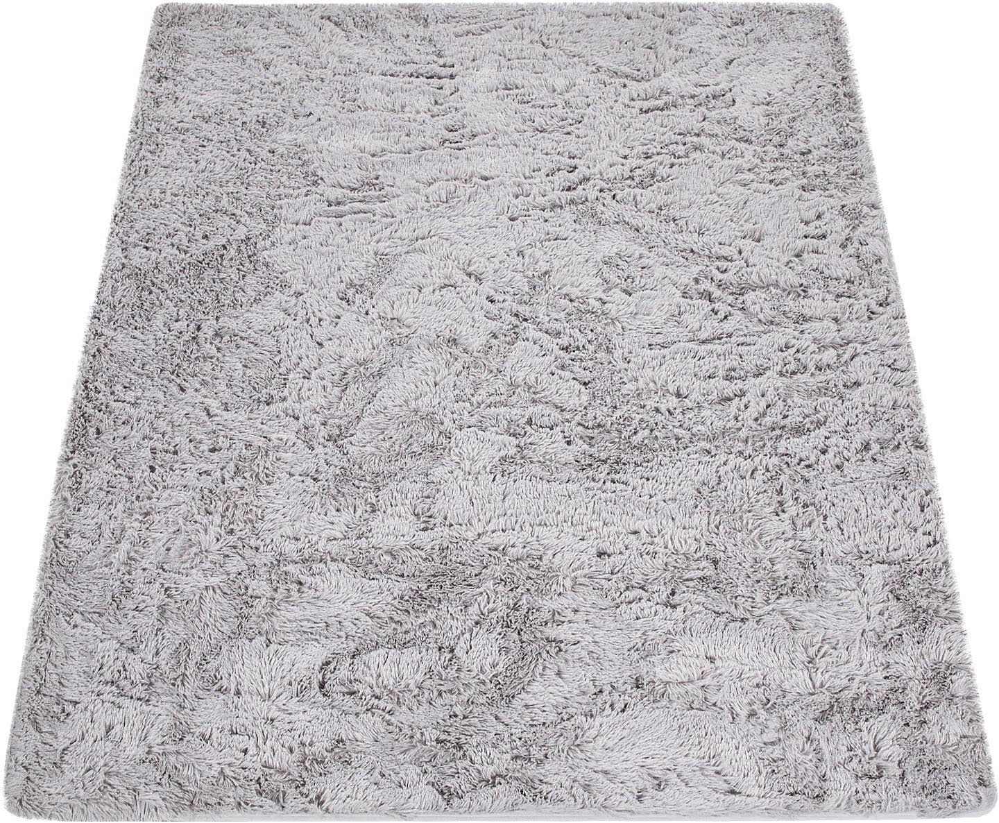 Paco Home Hochflor-Teppich »Silky 591«, rechteckig, 37 mm Höhe, Uni-Farben, günstig online kaufen