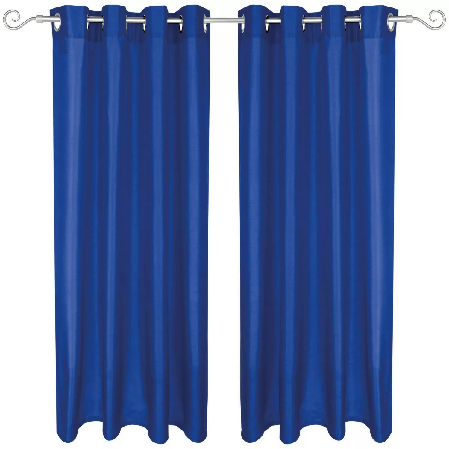 Arsvita 2er Pack Gardine Blickdicht Alessia mit Ösen 140 cm x 145 cm Blau günstig online kaufen