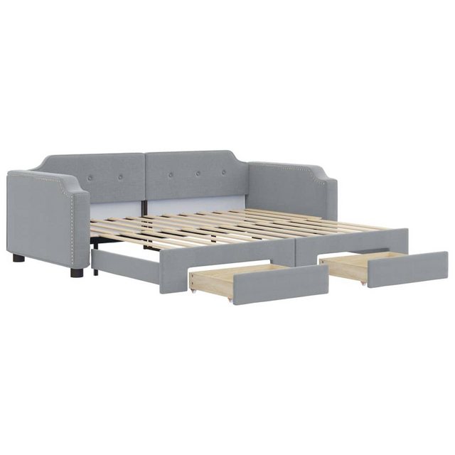 vidaXL Bett Tagesbett Ausziehbar mit Schubladen Hellgrau 80x200 cm Stoff günstig online kaufen