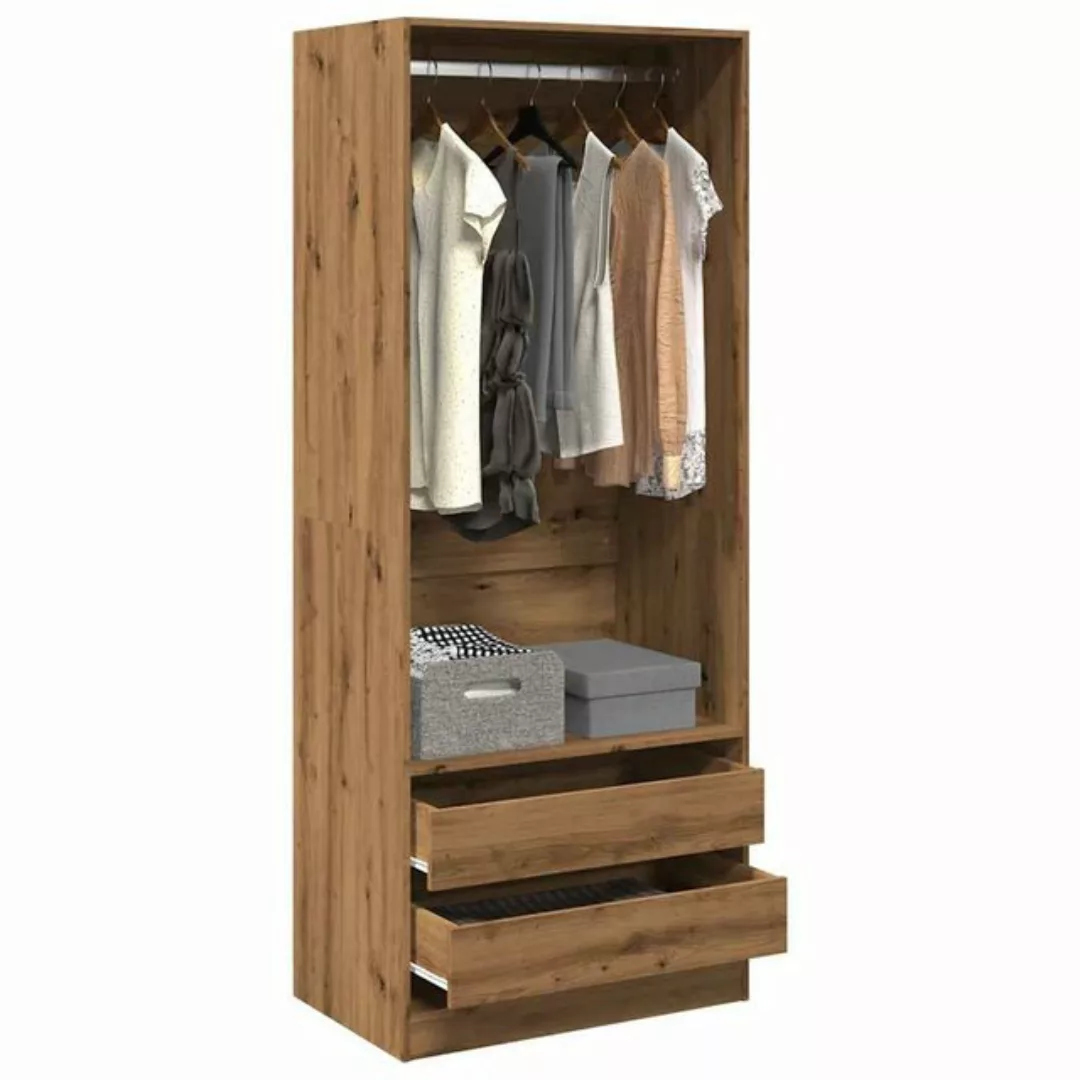 vidaXL Mehrzweckschrank Kleiderschrank Artisan-Eiche 80x50x200 cm Holzwerks günstig online kaufen