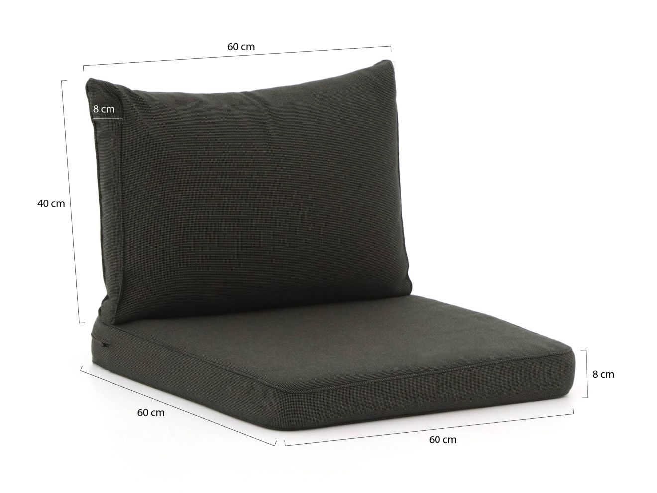 Madison Loungekissen Luxus Sitz 60x60 cm Rücken 60x40 cm 2-Teilig günstig online kaufen