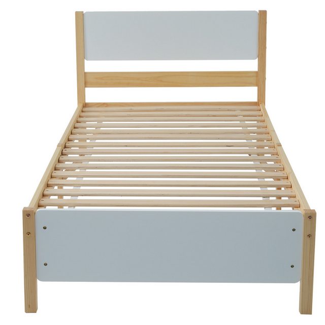 MODFU Holzbett Kinderbett Einzelbett, Kiefernholzrahmen mit Mittelfuß (90x2 günstig online kaufen