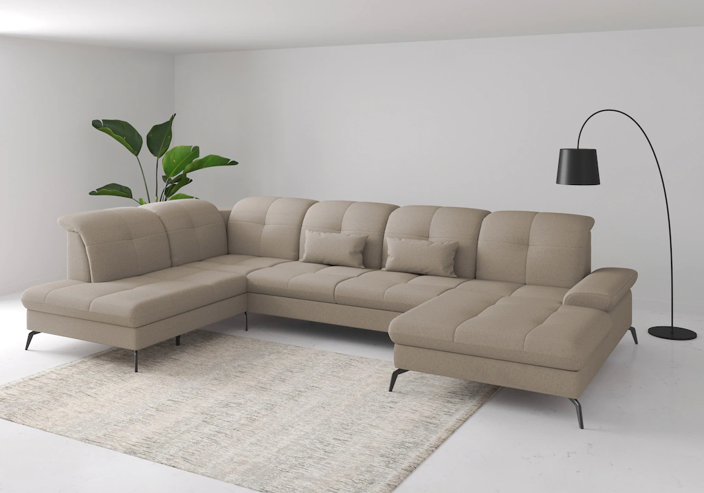 sit&more Wohnlandschaft "Amica, U-Form, inkl. Sitztiefenverstellung und Arm günstig online kaufen