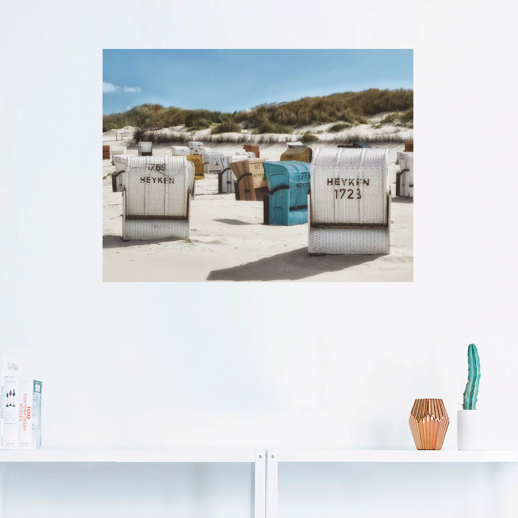 Artland Wandbild "Ein Tag am Meer", Strand, (1 St.), als Leinwandbild, Post günstig online kaufen